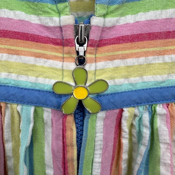 Go Softly Patio House Dress Lounge MuMu Size Medium Pocket Full Zip Rainbow Boho - Picture 6 of 12